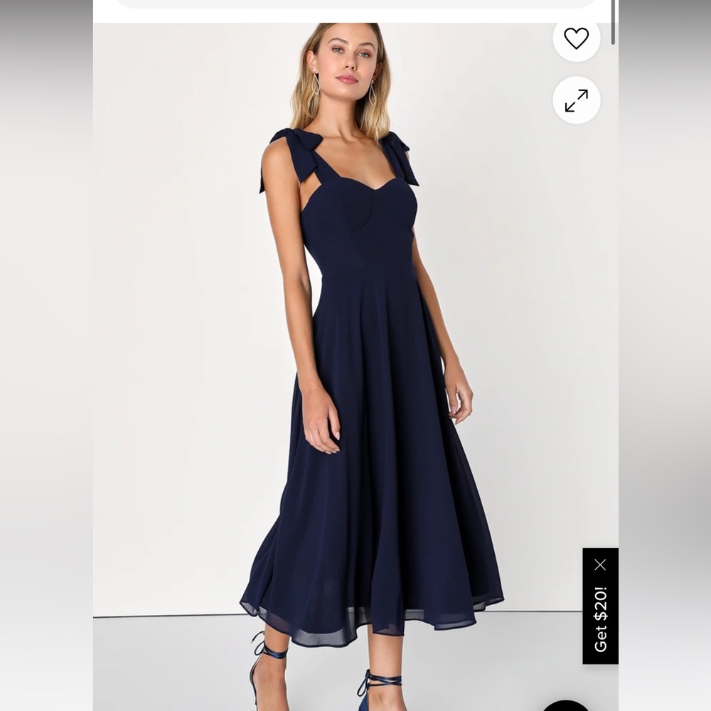 Elegant Navy Blue Midi Dress